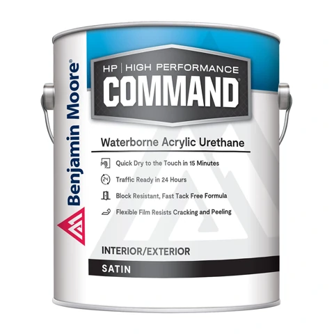 Benjamin Moore Command — contenant du produit satin